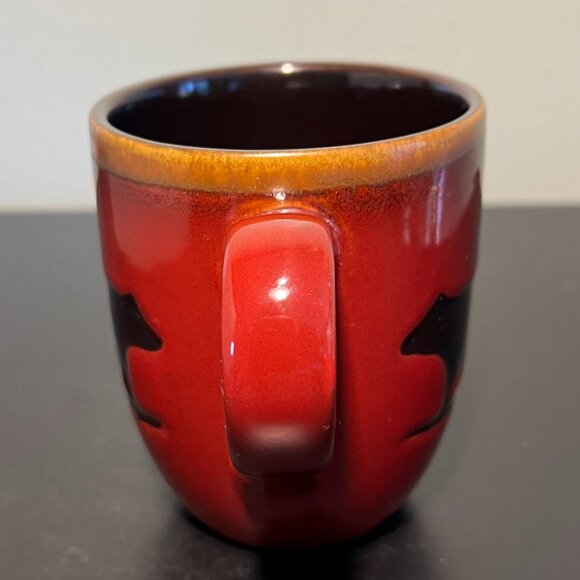 WOODLAND HOME STUDIO Russet Red Glazed Mug w/ Inlaid Brown Bears & Trees - Picture 6 of 9